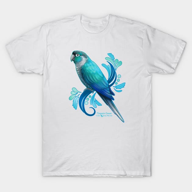 Turquoise Green Cheek Conure T-Shirt by Sylvanmistart